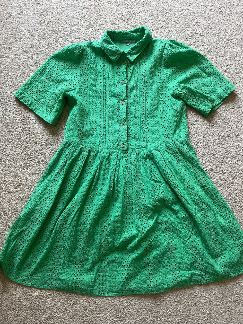 Green Lace Shirt Dress